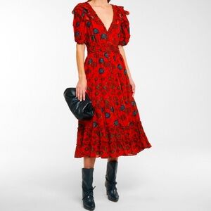 Ulla Johnson Irvette floral cotton-blend midi dress